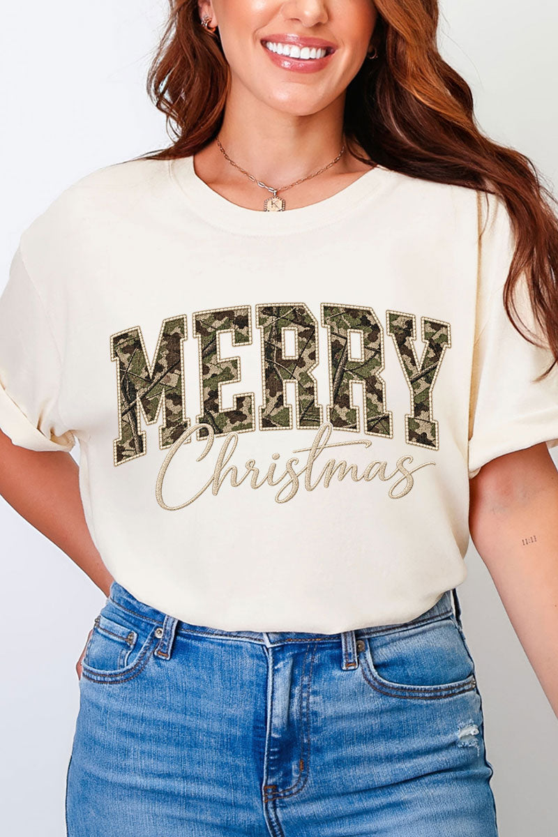 Camo Merry Christmas Comfort Colors Adult Ring-Spun Cotton Tee
