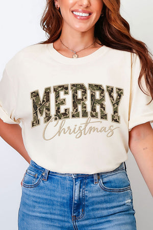 Camo Merry Christmas Comfort Colors Adult Ring-Spun Cotton Tee