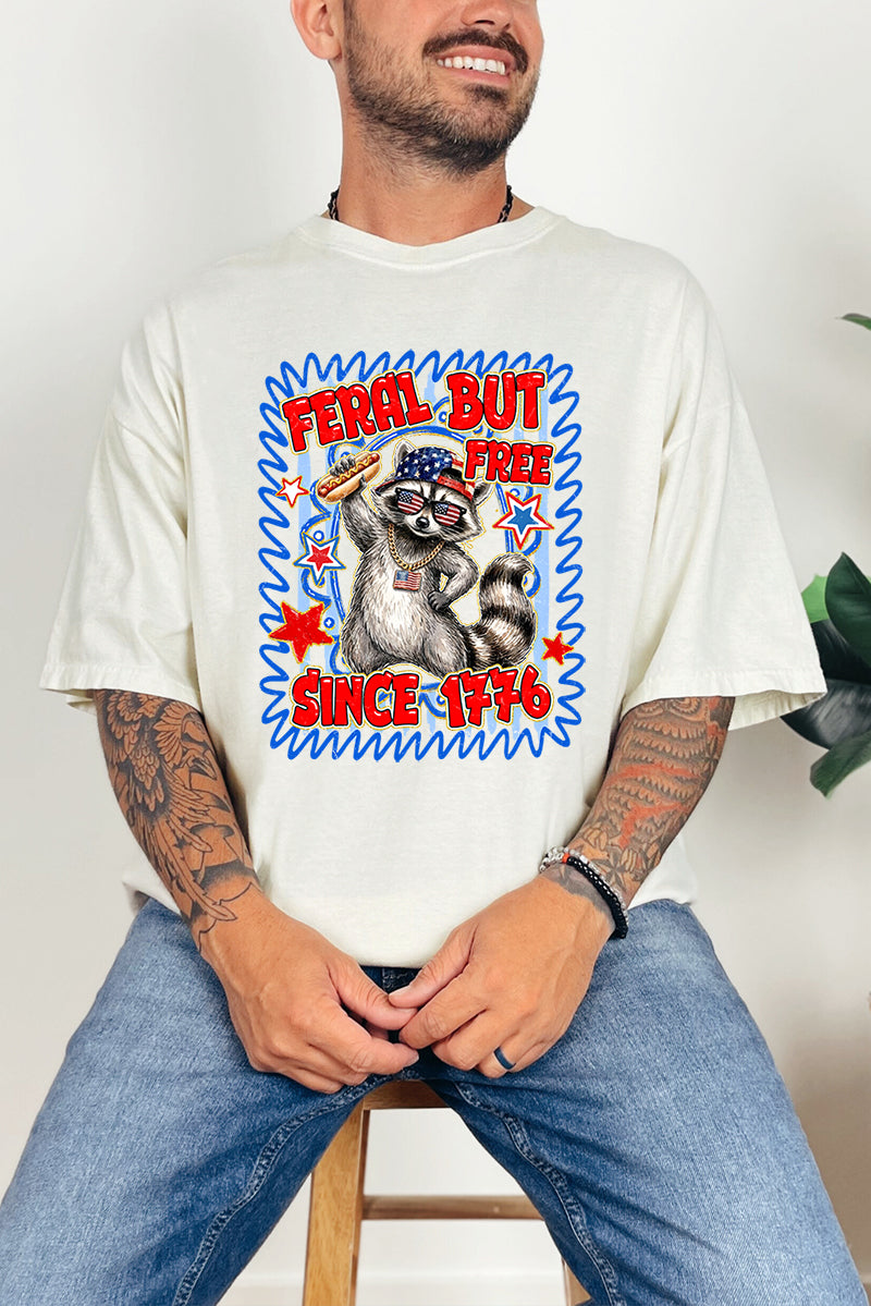 Feral But Free Since 1776 Comfort Colors Adult Ring-Spun Cotton Tee