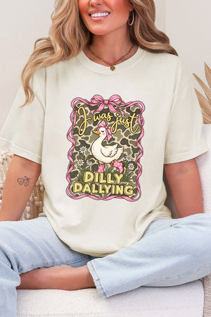 Dilly Dallying Camo Goose Comfort Colors Adult Ring-Spun Cotton Tee
