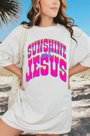 Radiant Sunshine And Jesus Comfort Colors Adult Ring-Spun Cotton Tee