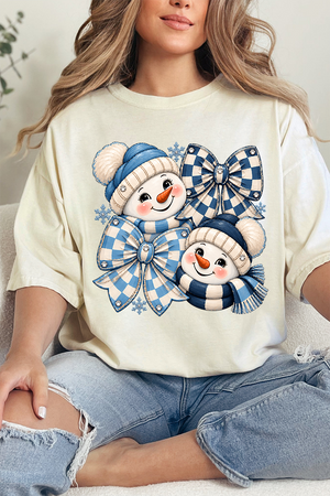 Winter Check Snowmen Comfort Colors Adult Ring-Spun Cotton Tee