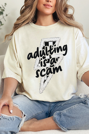 Black Adulting Is A Scam Bolt Comfort Colors Adult Ring-Spun Cotton Tee