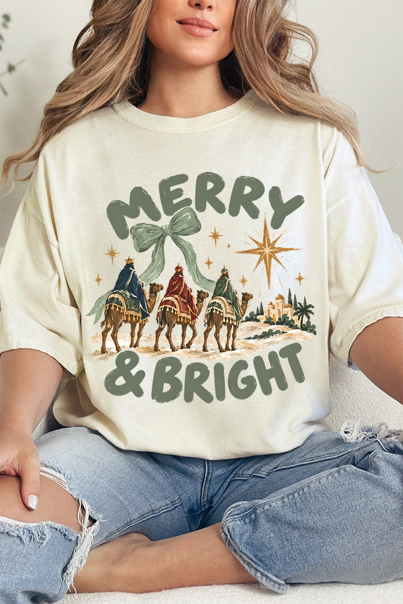 Three Kings Merry & Bright Comfort Colors Adult Ring-Spun Cotton Tee