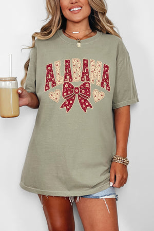 Alabama Blooming Bow Comfort Colors Adult Ring-Spun Cotton Tee