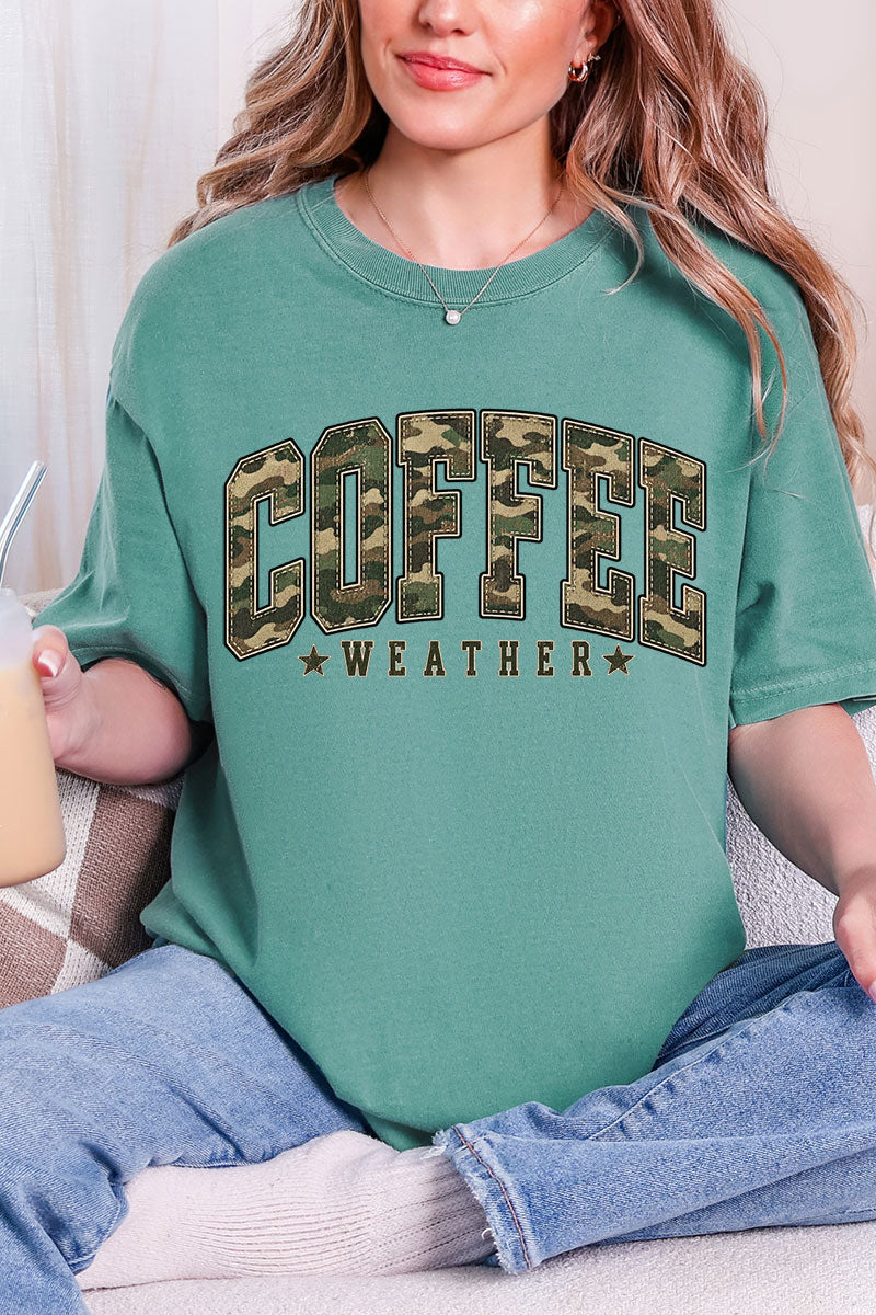 Camo Coffee Weather Comfort Colors Adult Ring-Spun Cotton Tee