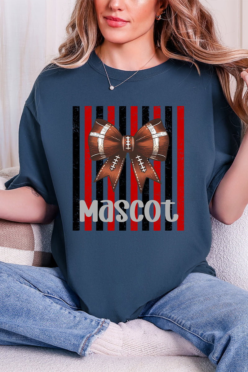 Personalized Red & Black Varsity Bow Comfort Colors Adult Ring-Spun Cotton Tee