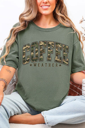 Camo Coffee Weather Comfort Colors Adult Ring-Spun Cotton Tee