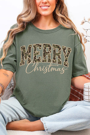 Camo Merry Christmas Comfort Colors Adult Ring-Spun Cotton Tee