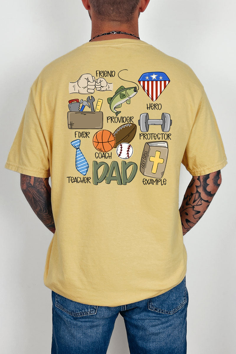 Dad Things Front & Back Comfort Colors Adult Ring-Spun Cotton Tee