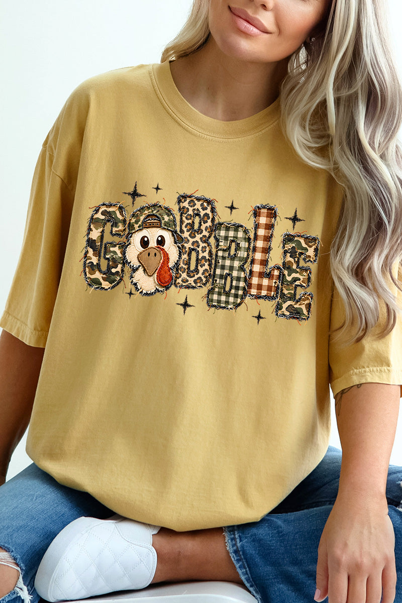Gobble In Camo Comfort Colors Adult Ring-Spun Cotton Tee