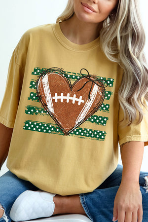 Green Football Sweetheart Comfort Colors Adult Ring-Spun Cotton Tee