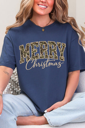 Camo Merry Christmas Comfort Colors Adult Ring-Spun Cotton Tee