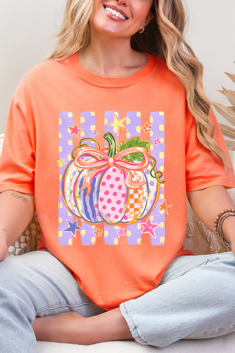 Pretty Patchwork Pumpkin Comfort Colors Adult Ring-Spun Cotton Tee