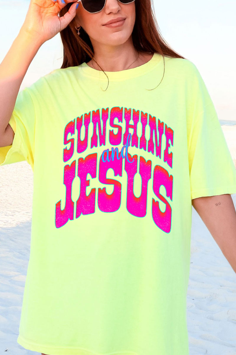 Radiant Sunshine And Jesus Comfort Colors Adult Ring-Spun Cotton Tee