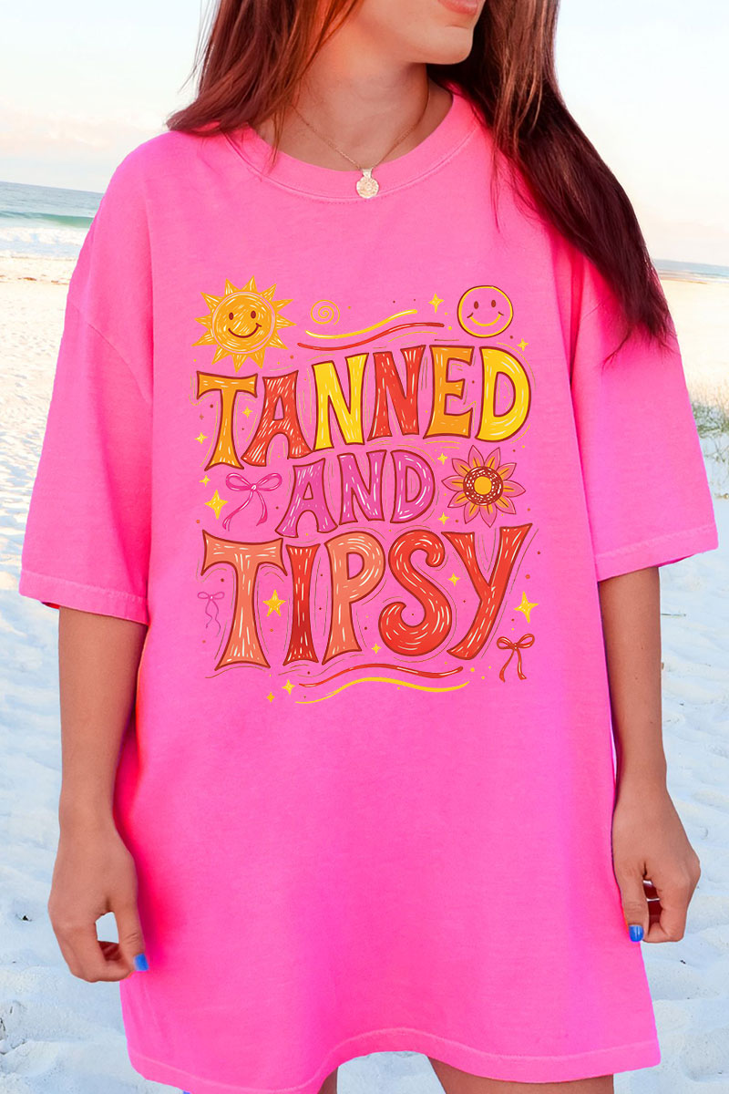 Tanned And Tipsy State Of Mind Comfort Colors Adult Ring-Spun Cotton Tee