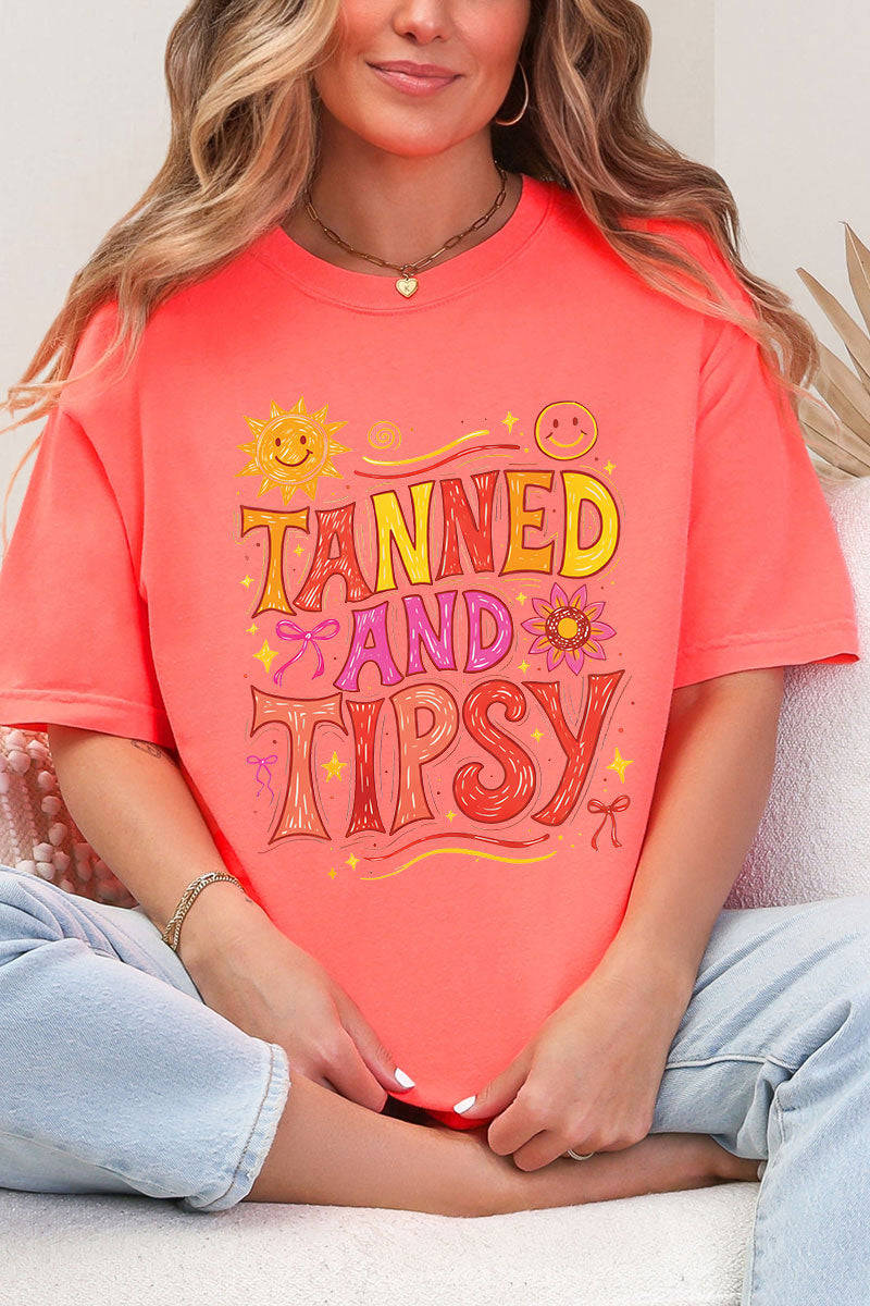 Tanned And Tipsy State Of Mind Comfort Colors Adult Ring-Spun Cotton Tee