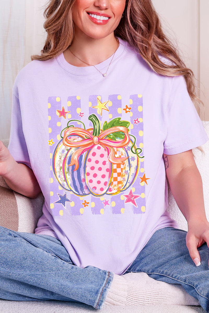 Pretty Patchwork Pumpkin Comfort Colors Adult Ring-Spun Cotton Tee