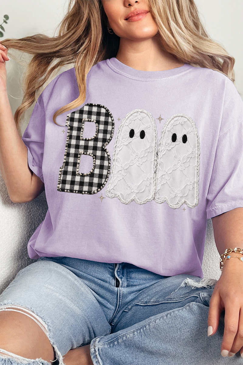 Gingham & Lace Boo Comfort Colors Adult Ring-Spun Cotton Tee