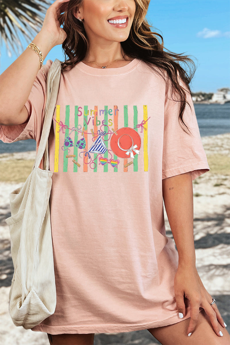Bikini Summer Vibes Comfort Colors Adult Ring-Spun Cotton Tee