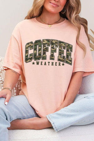 Camo Coffee Weather Comfort Colors Adult Ring-Spun Cotton Tee