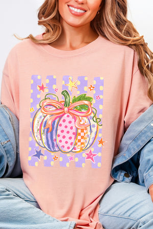 Pretty Patchwork Pumpkin Comfort Colors Adult Ring-Spun Cotton Tee
