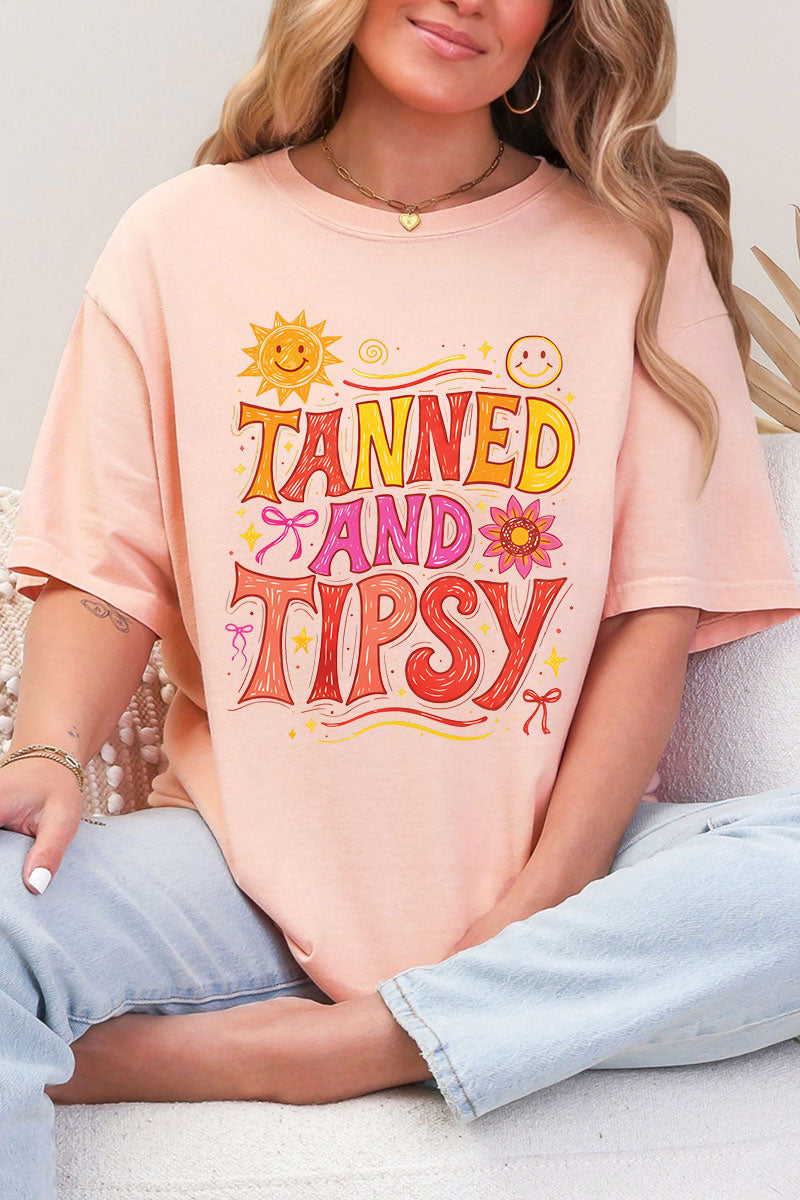 Tanned And Tipsy State Of Mind Comfort Colors Adult Ring-Spun Cotton Tee