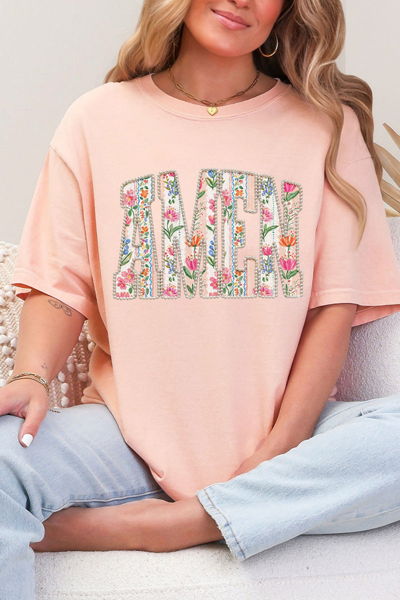 Pearls & Petals Amen Comfort Colors Adult Ring-Spun Cotton Tee
