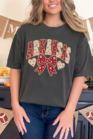 Arkansas Blooming Bow Comfort Colors Adult Ring-Spun Cotton Tee