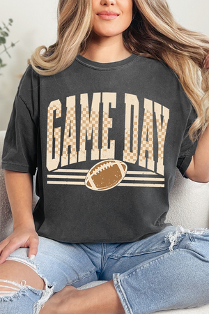 Checkered Taupe Game Day Comfort Colors Adult Ring-Spun Cotton Tee