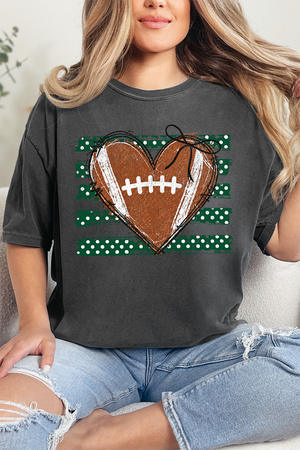 Green Football Sweetheart Comfort Colors Adult Ring-Spun Cotton Tee