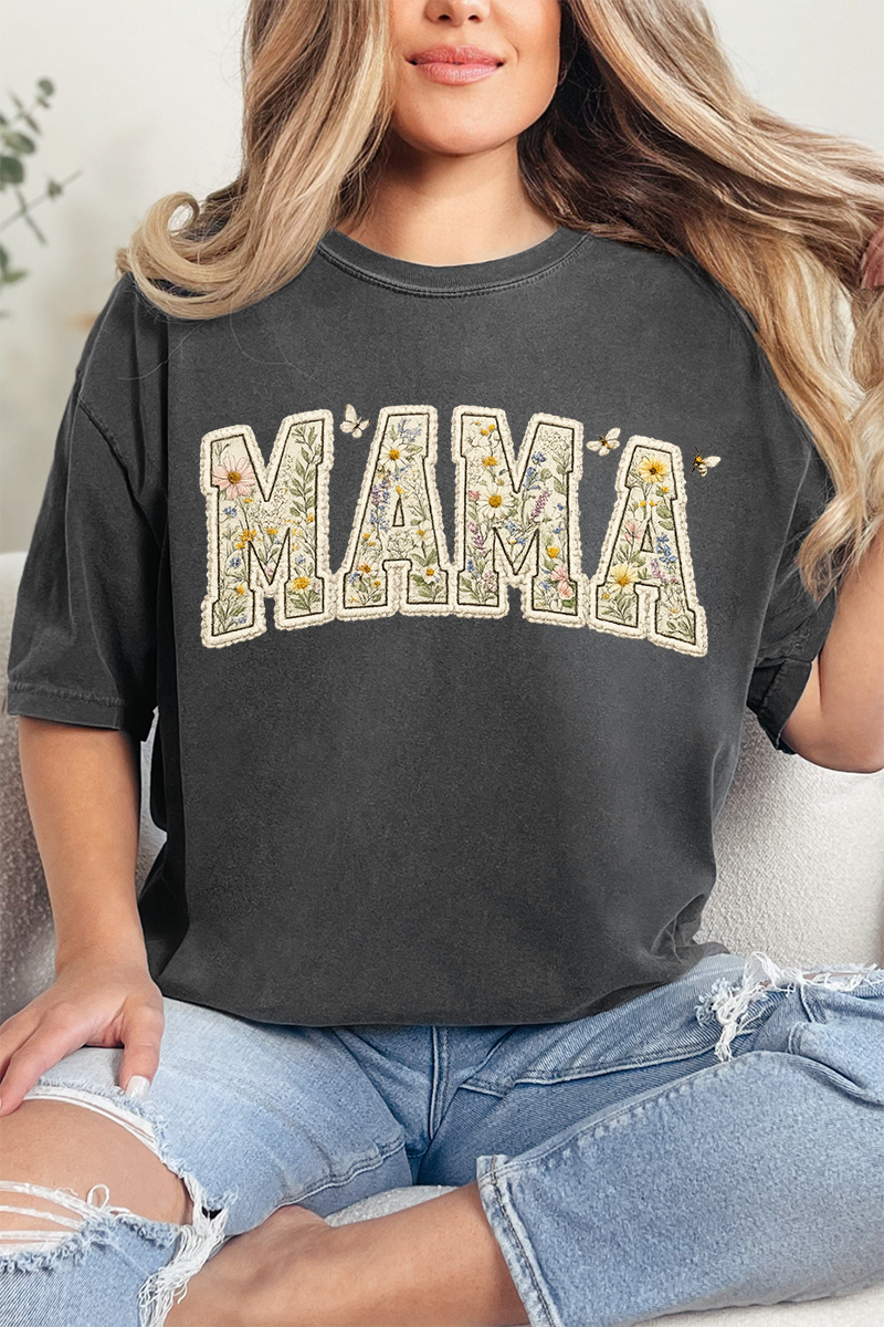 Buzzing Blooms Mama Comfort Colors Adult Ring-Spun Cotton Tee