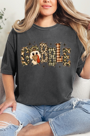 Gobble In Camo Comfort Colors Adult Ring-Spun Cotton Tee