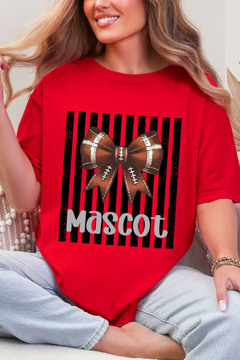 Personalized Black Varsity Bow Comfort Colors Adult Ring-Spun Cotton Tee *Enter Mascot Name