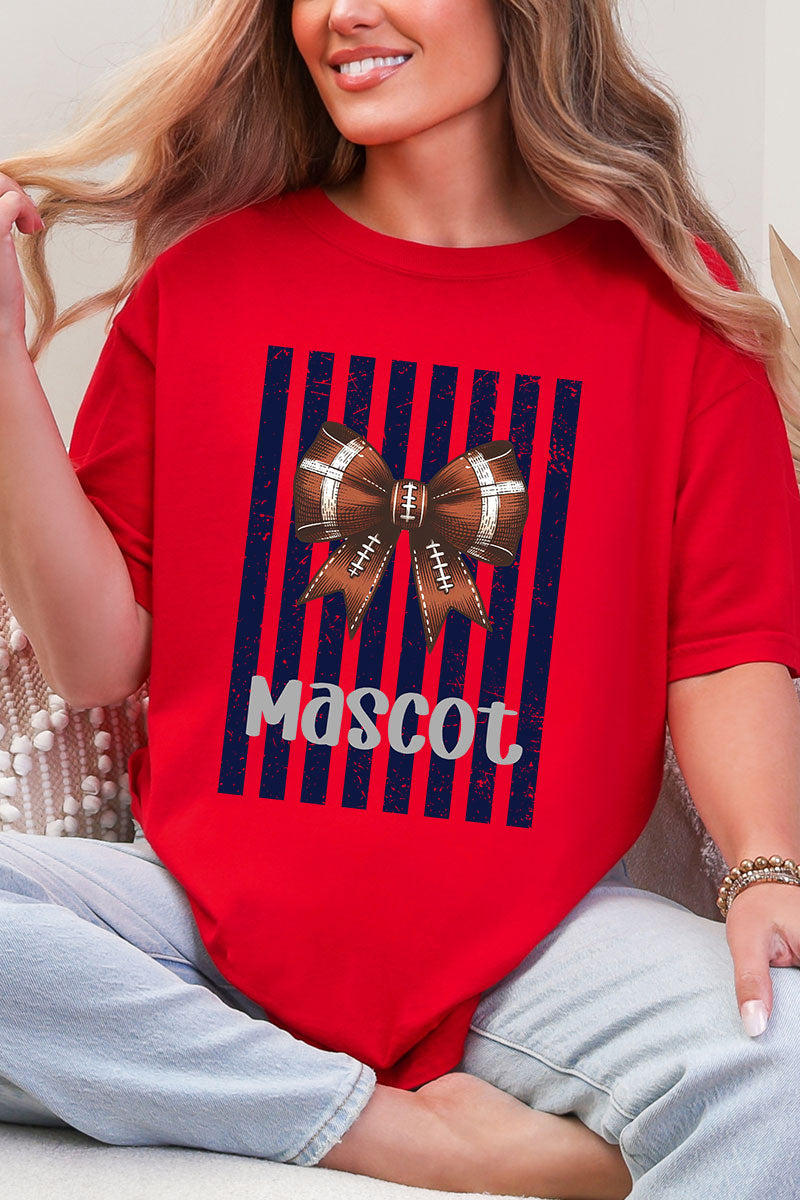 Personalized Navy Varsity Bow Comfort Colors Adult Ring-Spun Cotton Tee