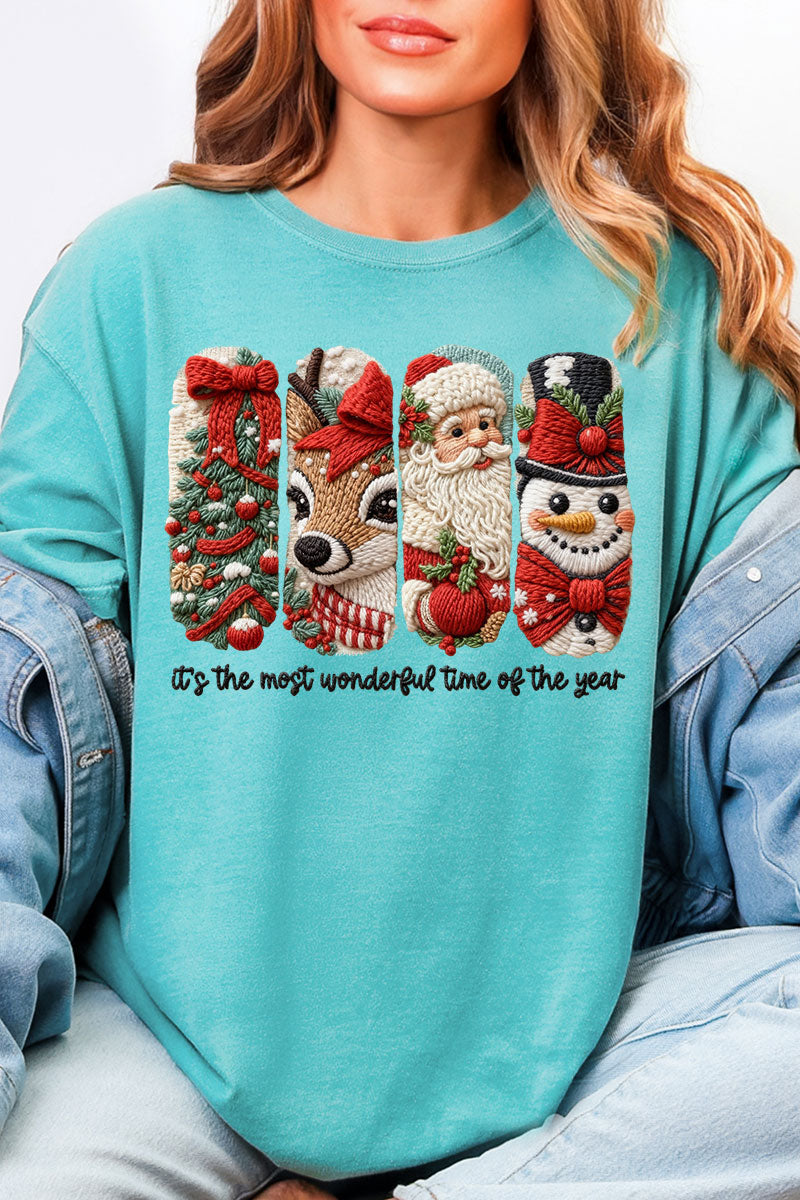 Faux Yarn Most Wonderful Time Comfort Colors Adult Ring-Spun Cotton Tee