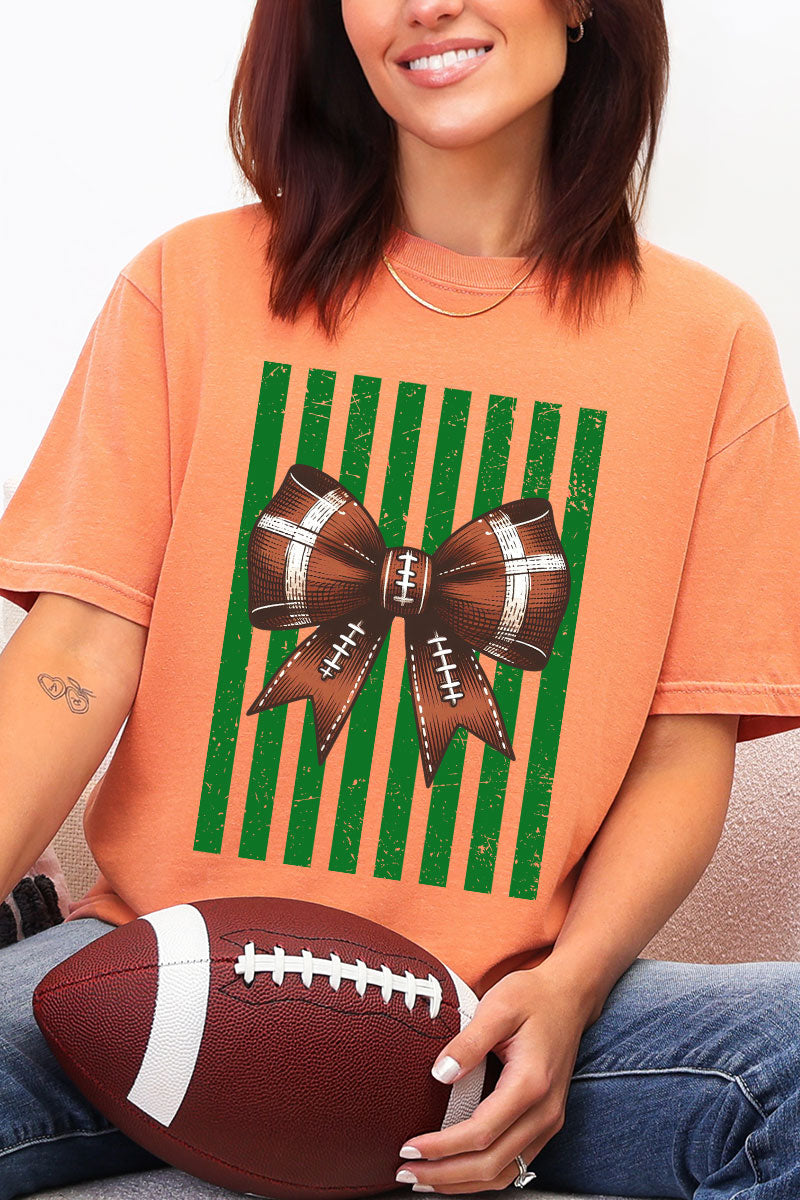 Green Varsity Bow Comfort Colors Adult Ring-Spun Cotton Tee