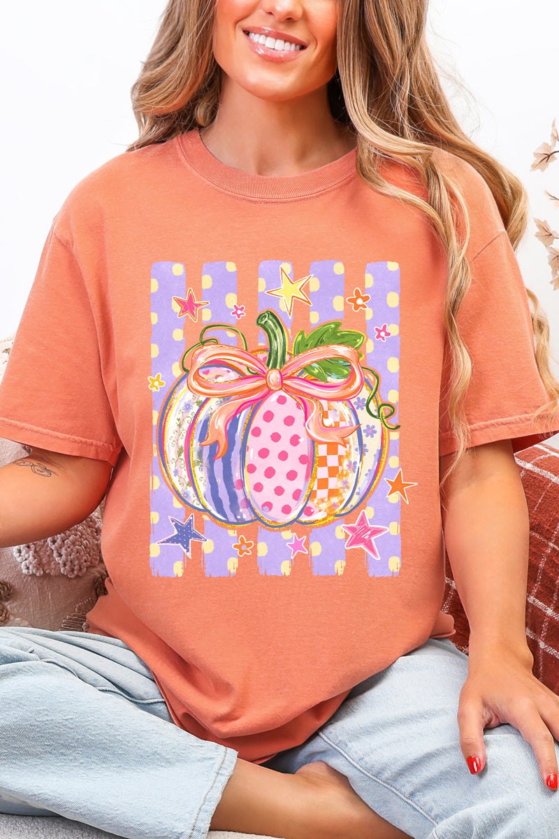 Pretty Patchwork Pumpkin Comfort Colors Adult Ring-Spun Cotton Tee