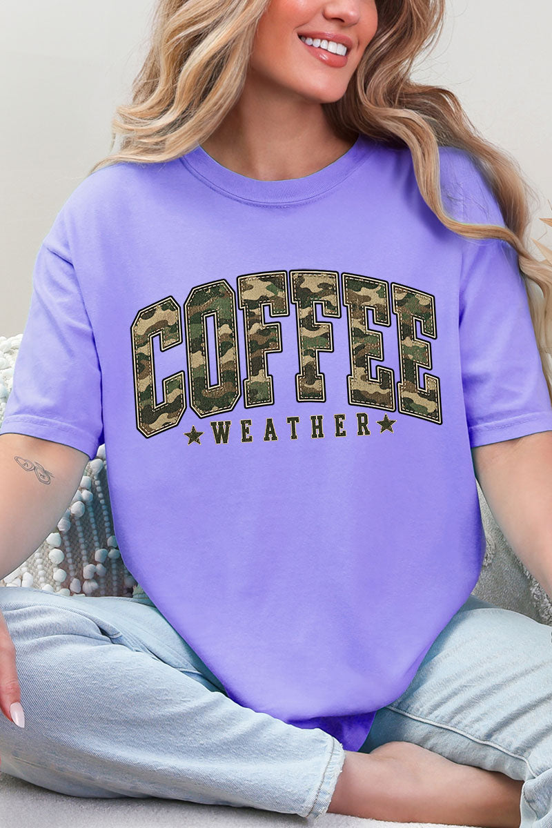 Camo Coffee Weather Comfort Colors Adult Ring-Spun Cotton Tee