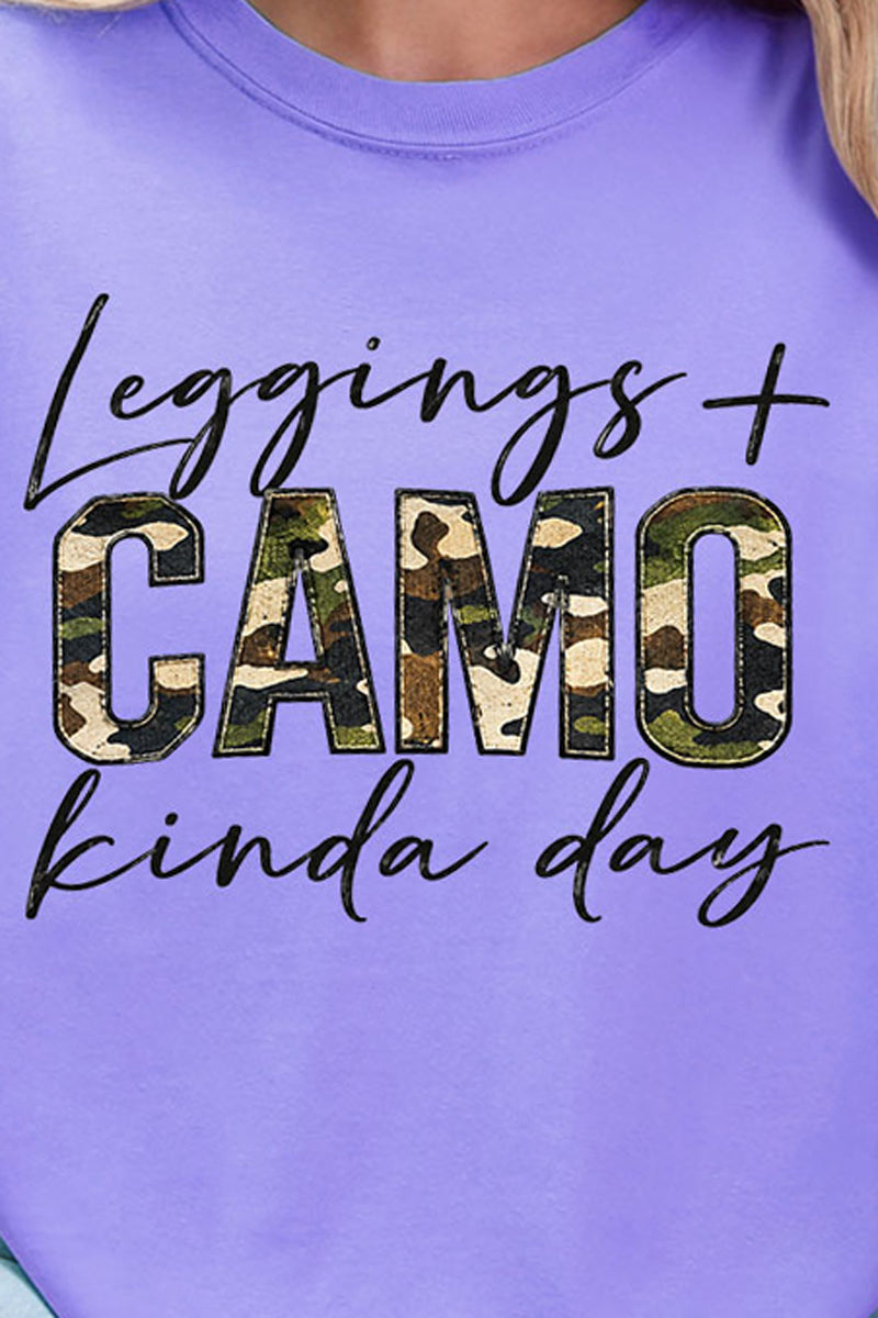 Leggings + Camo Kinda Day Comfort Colors Adult Ring-Spun Cotton Tee