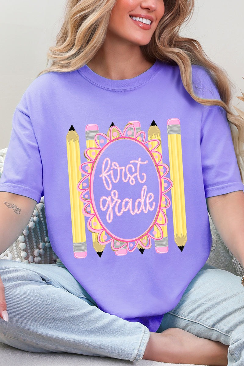 Pencil Perfect: Grade School Collection Comfort Colors Adult Ring-Spun Cotton Tee *Choose Your Grade