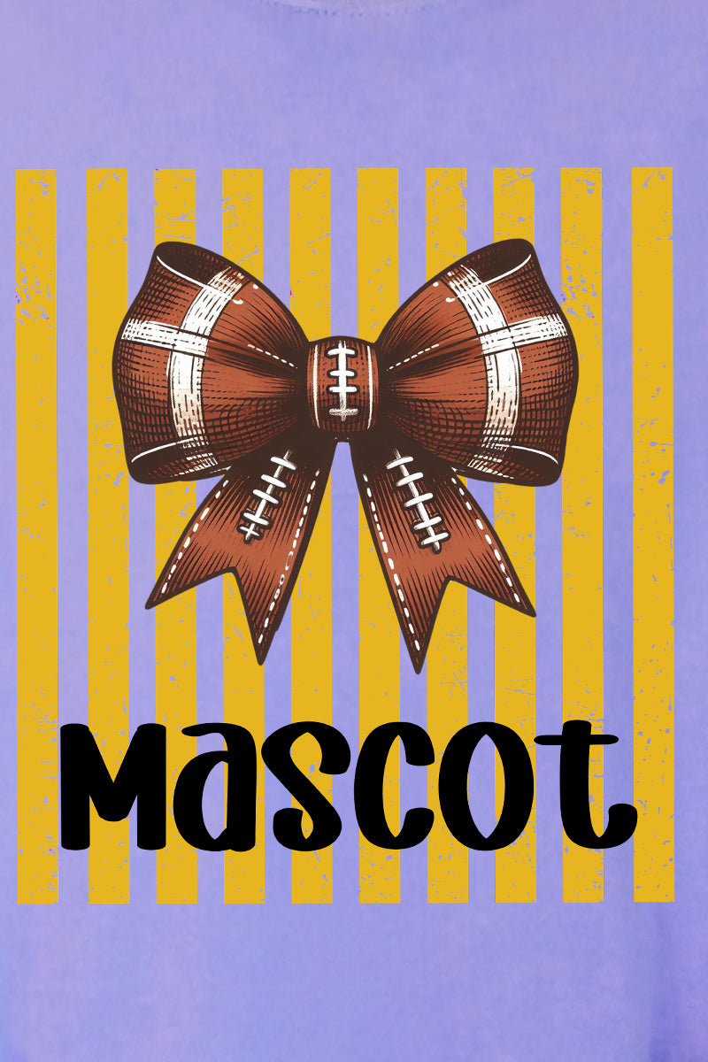 Personalized Yellow Gold Varsity Bow Comfort Colors Adult Ring-Spun Cotton Tee *Enter Mascot Name