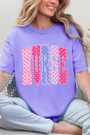 Polka Dot Pop Nurse Comfort Colors Adult Ring-Spun Cotton Tee