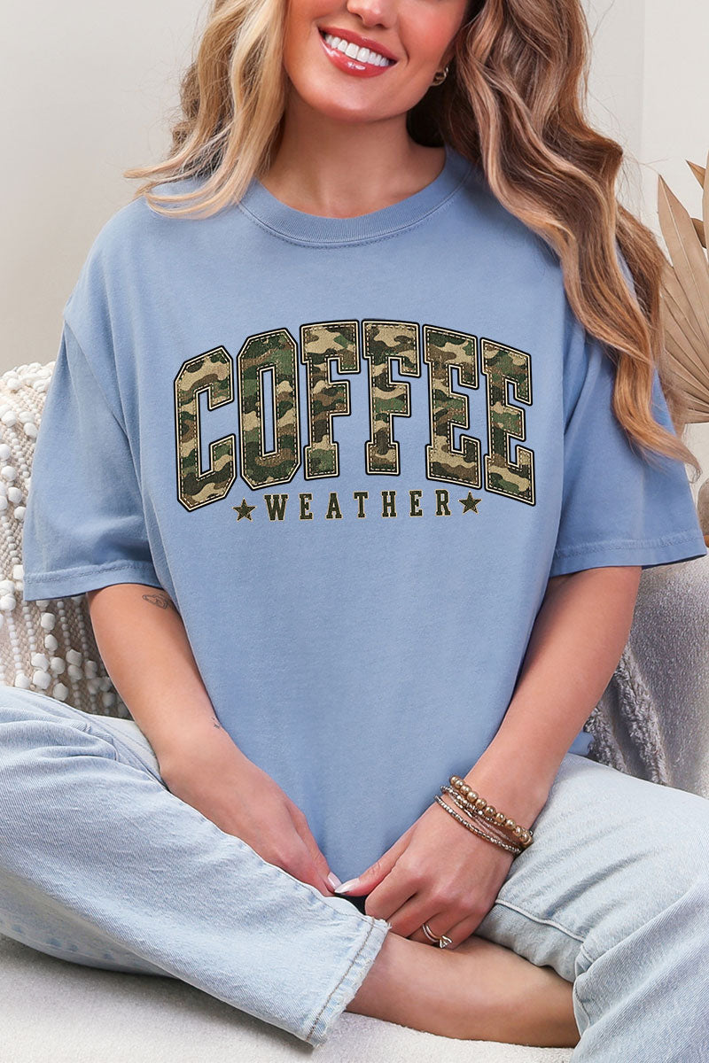 Camo Coffee Weather Comfort Colors Adult Ring-Spun Cotton Tee