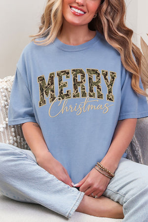 Camo Merry Christmas Comfort Colors Adult Ring-Spun Cotton Tee