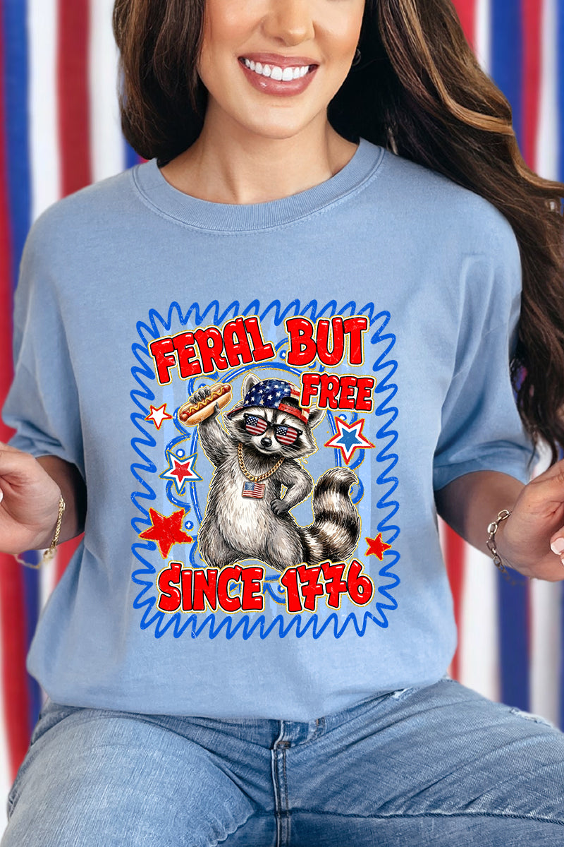 Feral But Free Since 1776 Comfort Colors Adult Ring-Spun Cotton Tee