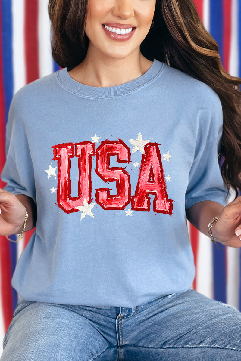 Painted Patriotism Comfort Colors Adult Ring-Spun Cotton Tee
