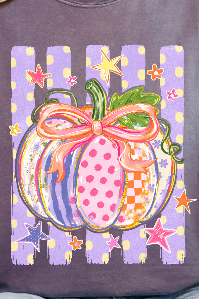 Pretty Patchwork Pumpkin Comfort Colors Adult Ring-Spun Cotton Tee