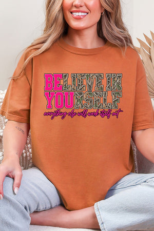 Believe In Yourself Pink Spark Comfort Colors Adult Ring-Spun Cotton Tee