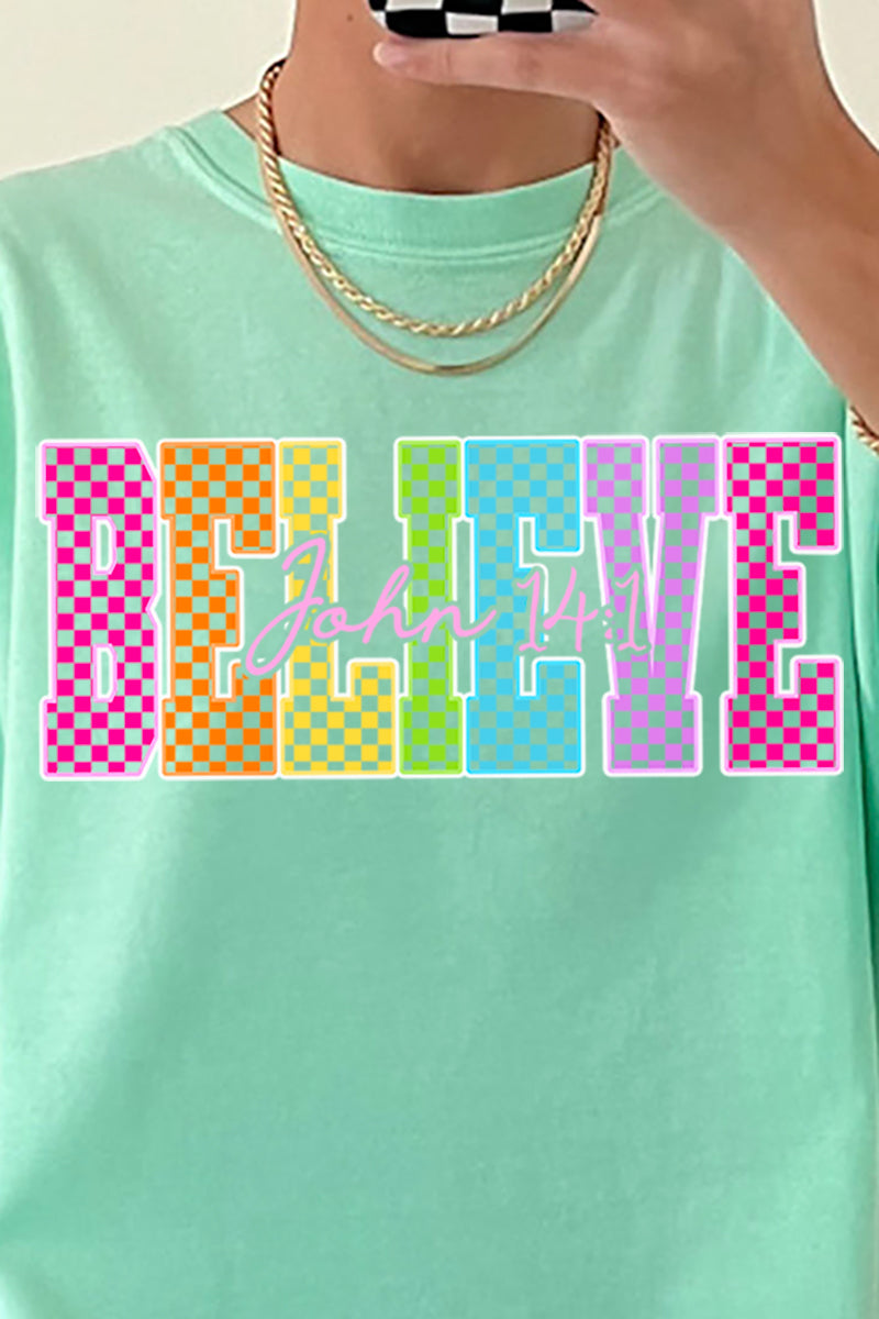 Bright & Bold Believe Comfort Colors Adult Ring-Spun Cotton Tee